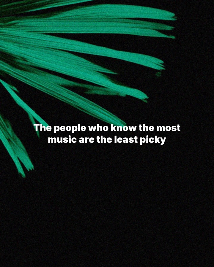 The people who know the most music are the least picky, slide 1