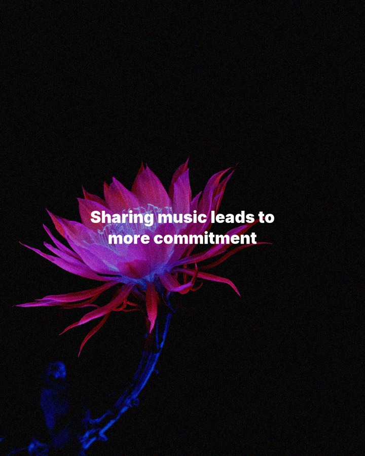 Sharing music leads to more commitment, slide 1