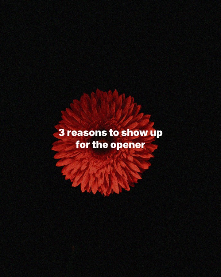 3 reasons to show up for the opener, slide 1